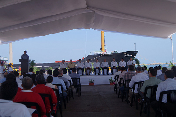Se inaugura ruta naviera Dos Bocas–Houston, a cargo de la empresa transportes marítimos Lamol